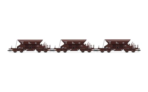 Arnold TT HN9747 DR, 3er Pack Selbstentladewagen Fac mit Hochdeckkasten, braune Lackierung, Ep. IV, Waggonfahrzeuge von Arnold TT