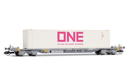 Arnold TT HN9762 4-Achs-Containerwagen, graue Lackierung beladen mit 1 x 45' Container ONE, ep. VI Wagon Packs von Arnold TT