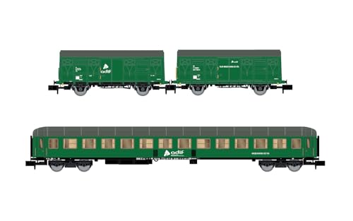 Arnold HN6576 ADIF, 3er Pack, 2 x J2 Wagon + SSV-500 Coach, grün lackiert, ep. VI N Spur von Arnold