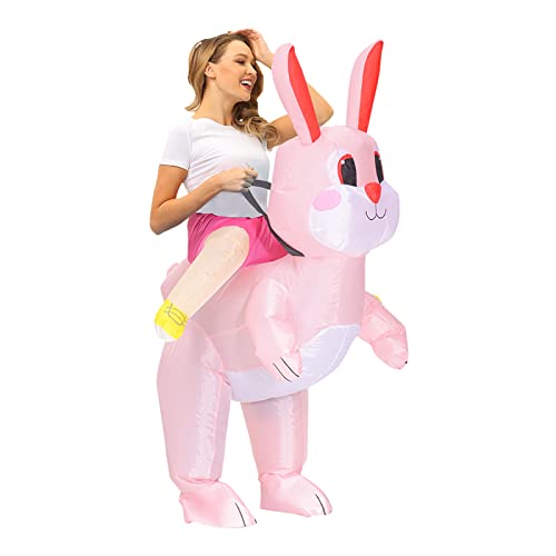 Arokibui Aufblasbares Osterhasen-Kostüm für Erwachsene, aufblasbares Kaninchen-Maskottchen-Kostüm, Kostüm, Cosplay, Party, Halloween, Anzug von Arokibui