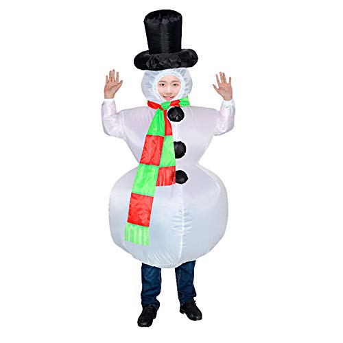 Arokibui Aufblasbares Schneemann-Kostüm, lustige Blow-up-Kostüme für Frauen, Cosplay, Party, Halloween, Weihnachtskostüm, Weihnachtsdekorationen, Weiß von Arokibui