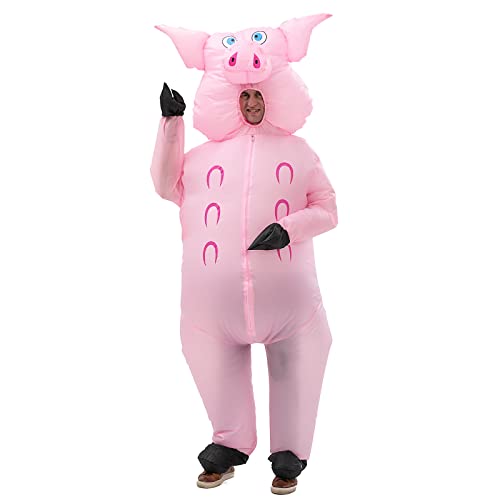 Arokibui Aufblasbares Schwein Kostüm Lustiges Tier Blow Up Kostüm Cosplay Party Festival Halloween Kostüm Ganzkörper Kostüm Verkleidung Kostüm Unisex Kostüm von Arokibui