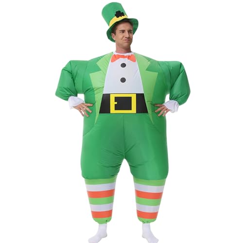 Arokibui Aufblasbares St. Patrick's Day Kostüm für Damen und Herren, aufblasbares Kobold-Kostüm mit Hut, Cosplay, Party, Weihnachten, Halloween, Kostüm, St. Patrick's Day Arokibui Aufblasbares St. Patrick's Day Kostüm für Damen und Herren, aufblasbares Kobold-Kostüm mit Hut, Cosplay, Party, Weihnachten, Halloween, Kostüm, St. Patrick's Day von Arokibui