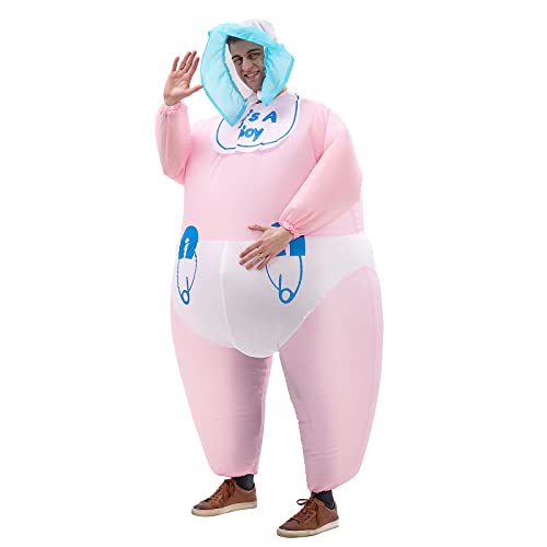 Arokibui Rosa Aufblasbares Babykostüm Lustige Jungen Riesige Blow Up Kostüm für Erwachsene Cosplay Party Halloween Kostüm Festival Kostüm Übergröße von Arokibui