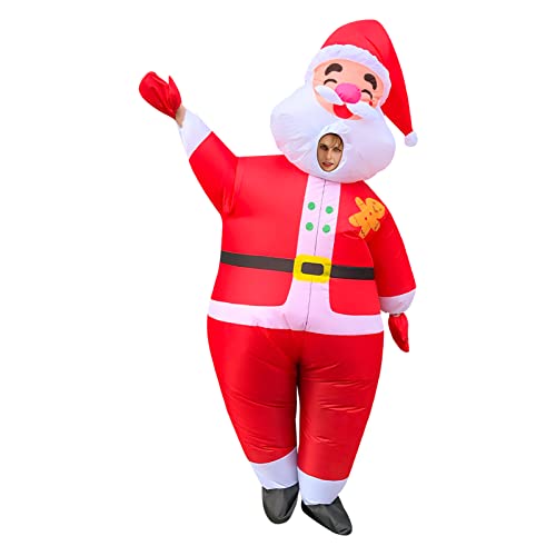Arokibui Rotes aufblasbares Weihnachtsmann-Kostüm zum Aufblasen von Weihnachtsmann-Kostümen, Cosplay-Party, Halloween-Kostüm, Weihnachtsanzug, Weihnachtsdeko von Arokibui