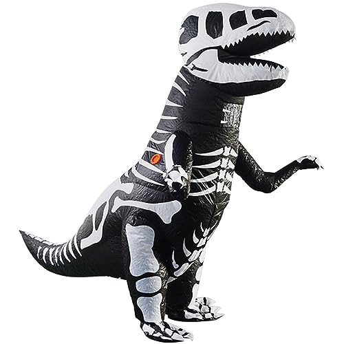 Arokibui Dinosaurier-Kostüm für Erwachsene, aufblasbar, Späribs, Skelett, Unisex, Schwarz, Halloween, Cosplay, Party, Weihnachten, Kostüm, Overall Arokibui Dinosaurier-Kostüm für Erwachsene, aufblasbar, Späribs, Skelett, Unisex, Schwarz, Halloween, Cosplay, Party, Weihnachten, Kostüm, Overall von Arokibui