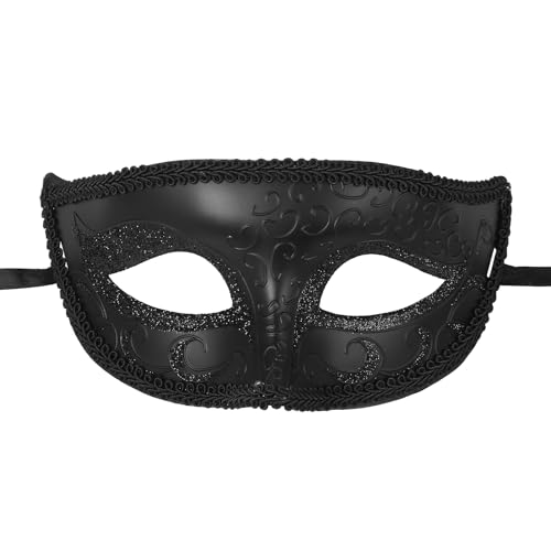 Aroncent Retro Venezianische Masquerade Maske: Herren Jazz geblümtes Maske für Karneval Halloween Ritterlich italienisch venezianische Maske als halbes Gesicht Schwarz Aroncent Retro Venezianische Masquerade Maske: Herren Jazz geblümtes Maske für Karneval Halloween Ritterlich italienisch venezianische Maske als halbes Gesicht Schwarz von Aroncent