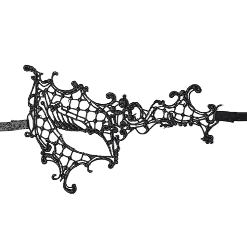Aroncent Venezianische Masquerade Spitzen Maske: Damen Maske mit Lace für Karneval Halloween Weihnachten Maskenbälle Partys Feste Ritterlich italienisch venezianische Maske als halbes Gesicht Schwarz Aroncent Venezianische Masquerade Spitzen Maske: Damen Maske mit Lace für Karneval Halloween Weihnachten Maskenbälle Partys Feste Ritterlich italienisch venezianische Maske als halbes Gesicht Schwarz von Aroncent