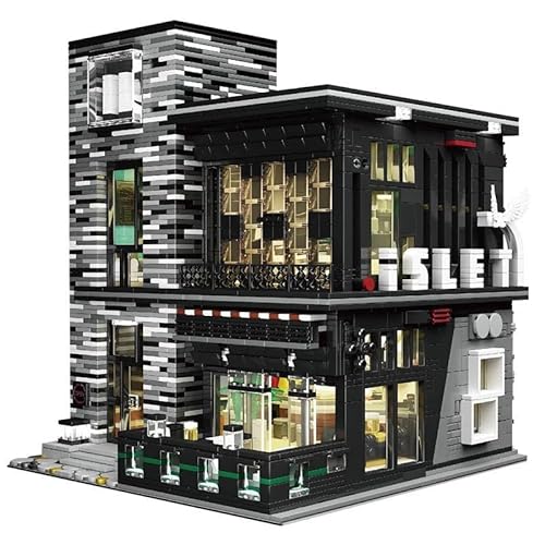 ArrGo Bausteine Haus Stadt Street View Kreative Serie 3992 Teile Modular Bar Modell Kit mit Beleuchtung Bausteine Gebäude Modell von ArrGo