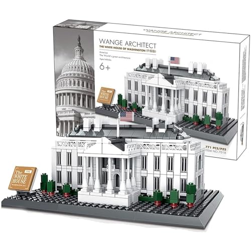 ArrGo Bausteine-Set „Weißes Haus“, 771-teilig, Serie „Washington DC, Weißes Haus berühmte Wahrzeichen“ – Spielzeugmodell aus Architektursteinen für Kinder und Erwachsene von ArrGo
