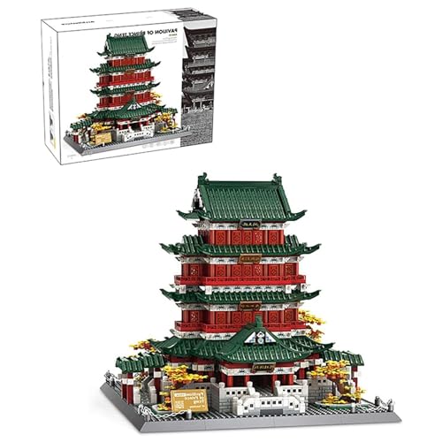 ArrGo China Tengwang Pavilion Modellbausatz Weltberühmte Wahrzeichenarchitektur Bausteine Spielzeug 2798 Teile Kreatives modulares Hausbauset Geschenke von ArrGo