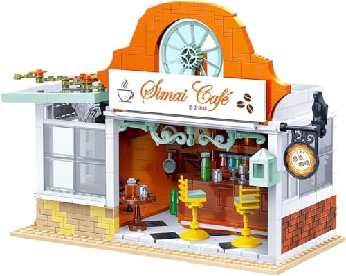 ArrGo Coffee Shop Street View Bauset MOC Kreatives Haus Modellbausatz Ideen Geschenk für Kinder ab 5 Jahren, Jungen und Mädchen (775 Teile) von ArrGo