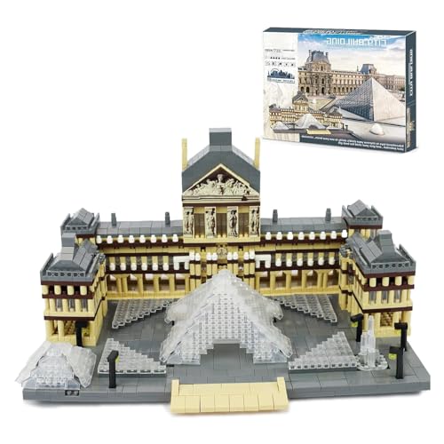 ArrGo Louvre-Bausteinset weltberühmtes Architekturmodell Spielzeug Mikro-Miniblock-Set für Bastler Geschenk für Erwachsene und Kinder 3377 Teile von ArrGo