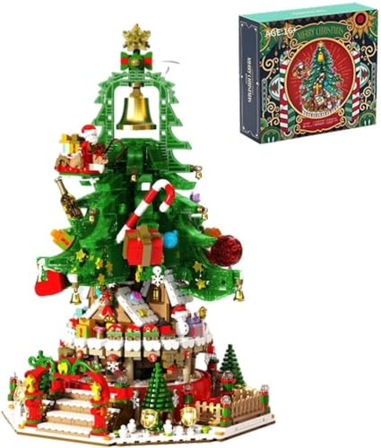 ArrGo MOC Weihnachtsmelodie Weihnachtsbaum-Spieluhr mit Licht, Weihnachtsgeschenkspielzeug für Erwachsene und Kinder (2963 Teile) von ArrGo