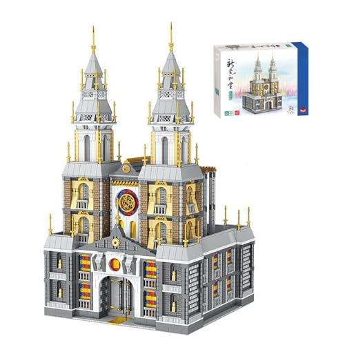 ArrGo Micro Mini Blocks Kirchenbau-Modell-Sets Kreative Straßenansicht Architektur Ziegel Spielzeug Bauspielzeug Geschenke für Kinder und Erwachsene 5373 Teile von ArrGo