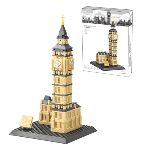 London Elizabeth Tower Big Ben Mini-Baustein-Set 891 Teile Wahrzeichen-Architektur-Modell Geburtstagsgeschenke Preise geeignet für Erwachsene und Jugendliche ab 6 Jahren von ArrGo