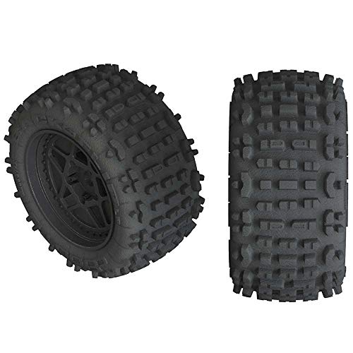 1/10 DBoots Backflip LP vorne/hinten 3.8 vormontierte Reifen, 17mm Hex, Schwarz (2): 4S von ARRMA