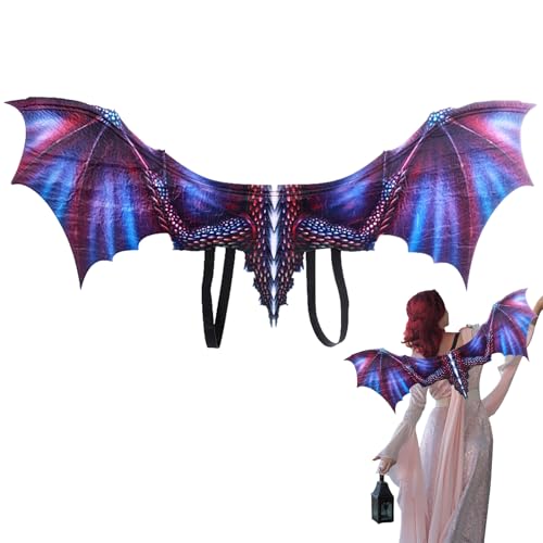 Arroopu Drachenkostüm - Halloween Flügel Kostüm Zubehör,Vliesstoff Halloween Zubehör Für Erwachsene Jugendliche Tier Mottoparty Renaissance Karneval von Arroopu
