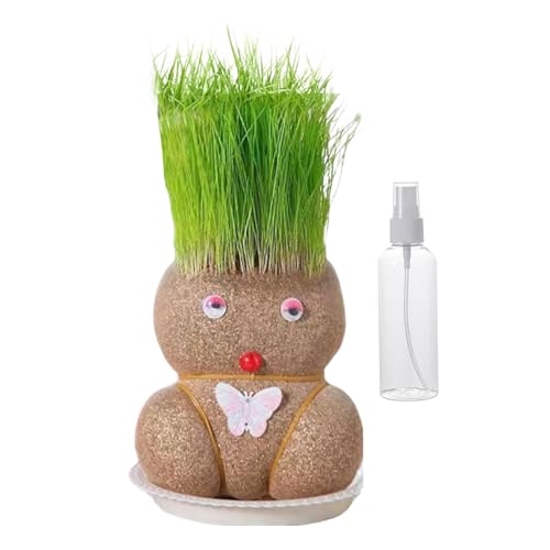 Arroopu Graskopfpuppe, wachsende Graskopfpuppe,Bildung Spielzeug Bonsai Kopfgraspuppe - Pflanzenbildungsdekoration mit Tabletts und Sprühflaschen kultivieren Kinderpflanzfähigkeit für Kinder Garten Arroopu Graskopfpuppe, wachsende Graskopfpuppe,Bildung Spielzeug Bonsai Kopfgraspuppe - Pflanzenbildungsdekoration mit Tabletts und Sprühflaschen kultivieren Kinderpflanzfähigkeit für Kinder Garten von Arroopu