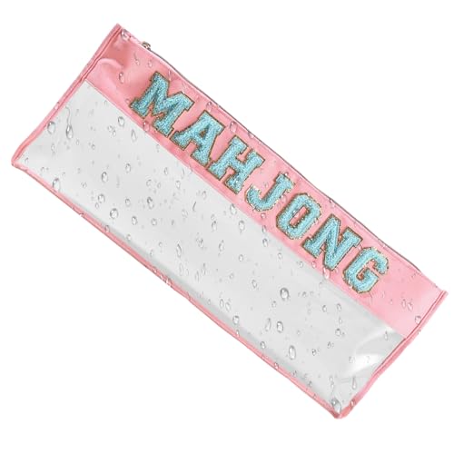 Arroopu Mahjong Tasche | Transparente Aufbewahrungstasche Mahjong Koffer - Transparenter Schutzbehälter Für Spieleabend Unterwegs Erwachsene Reise Partys von Arroopu