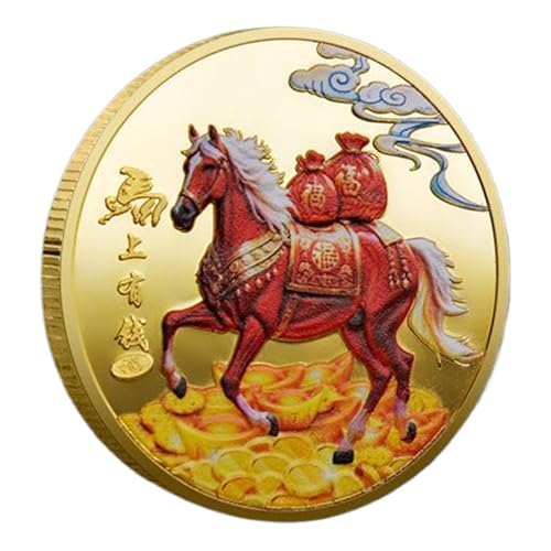 Arroopu Münze | Glücksmünze Sammlerstück,Jahr des es 2026 Andenken Deko für asiatisches Neujahr Home Schreibtisch Bücherregal Männer Frauen Erwachsene Kinder Sammler von Arroopu