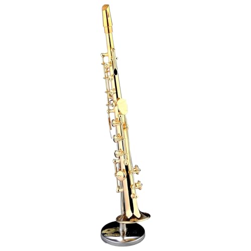 Arroopu Saxophon-Modell – Miniatur-Saxophon-Modell | Messing-Musikinstrument, Sammlerstück mit Ständer, für Kinder, Erwachsene, Weihnachten, Geburtstag, Puppenhauszubehör von Arroopu