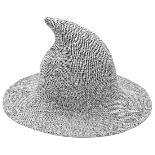 Halloween-Hexenhut für Damen, klassische Halloween-Wollstrickmütze, breite Krempe, spitze Hexenkappe für Party, Maskerade, Cosplay, Kostüm, Zubehör für den täglichen Gebrauch Halloween-Hexenhut für Damen, klassische Halloween-Wollstrickmütze, breite Krempe, spitze Hexenkappe für Party, Maskerade, Cosplay, Kostüm, Zubehör für den täglichen Gebrauch von Arroopu