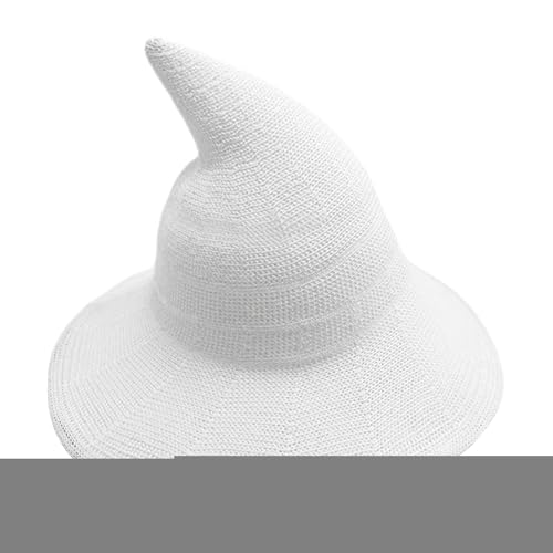 Halloween-Hexenhut für Damen, klassische Halloween-Wollstrickmütze, breite Krempe, spitze Hexenkappe für Party, Maskerade, Cosplay, Kostüm, Zubehör für den täglichen Gebrauch Halloween-Hexenhut für Damen, klassische Halloween-Wollstrickmütze, breite Krempe, spitze Hexenkappe für Party, Maskerade, Cosplay, Kostüm, Zubehör für den täglichen Gebrauch von Arroopu