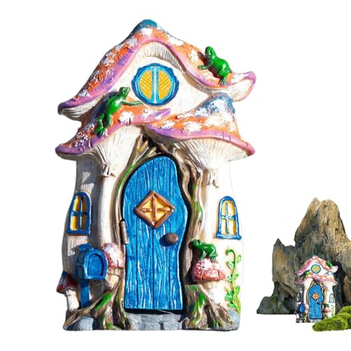 Arrovarp Feengartentür aus Holz, Feengarten-Zubehör, Feen-Welt-Elfen-Tür, Holz-Miniatur-Fenster- und Türdekoration, Miniatur-Gartentüren für Veranda, Terrasse, Wand, Veranda, Zaun von Arrovarp