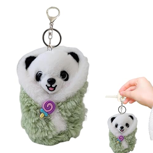 Arrovarp Panda-Plüsch,Panda-Stofftier - Tierpuppen Schlüsselanhänger,Tierisches Panda-Plüschpuppen-Kissenspielzeug, Panda-Schlüsselanhänger, Plüschornament für die Handtasche von Arrovarp