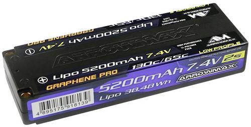 ArrowMax Modellbau-Akkupack (LiPo) 7.4V 5200 mAh Zellen-Zahl: 2 Hardcase von ArrowMax