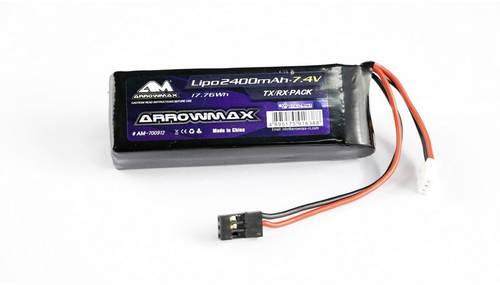 ArrowMax Modellbau-Empfängerakku (LiPo) 7.4V 2400 mAh Stick JR von ArrowMax