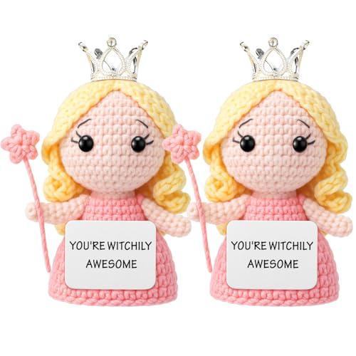 Arrowbash 2 Stück Halloween Prinzessin Häkelpuppe, gestrickte Prinzessinnenpuppen, lustige, handgefertigte positive Geschenke für Halloween-Party, Emotionsunterstützung, Cheer, Geschenke Arrowbash 2 Stück Halloween Prinzessin Häkelpuppe, gestrickte Prinzessinnenpuppen, lustige, handgefertigte positive Geschenke für Halloween-Party, Emotionsunterstützung, Cheer, Geschenke von Arrowbash