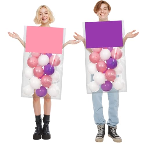 Arrowbash Halloween-Paar-Kostüm für Erwachsene, Minzbonbons, Party, kreatives Cosplay-Kostüm für Männer, Frauen, Zwillinge, Freunde, 48-teilig, Erdbeerrosa, Traubenviolett, Einheitsgröße Arrowbash Halloween-Paar-Kostüm für Erwachsene, Minzbonbons, Party, kreatives Cosplay-Kostüm für Männer, Frauen, Zwillinge, Freunde, 48-teilig, Erdbeerrosa, Traubenviolett, Einheitsgröße von Arrowbash