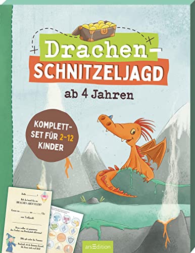 Drachen-Schnitzeljagd ab 4 Jahren: Komplettset für 2–12 Kinder | Rundum-sorglos-Paket für den Kindergeburtstag drinnen und draußen von Ars Edition GmbH