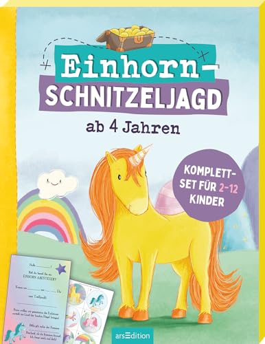 Einhorn-Schnitzeljagd ab 4 Jahren: Komplettset für 2–12 Kinder | Rundum-sorglos-Paket für den Kindergeburtstag drinnen und draußen von Ars Edition
