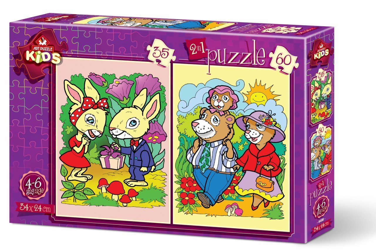 Art Puzzle 2 Puzzles - Die Kaninchen und die Bärenfamilie 35 Teile Puzzle Art-Puzzle-4498 Art Puzzle 2 Puzzles - Die Kaninchen und die Bärenfamilie 35 Teile Puzzle Art-Puzzle-4498 von Art Puzzle