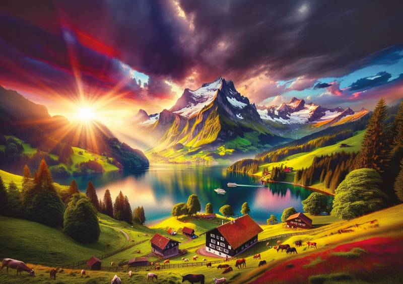 Art Puzzle Am Rande der Alpen 500 Teile Puzzle Art-Puzzle-40505 von Art Puzzle