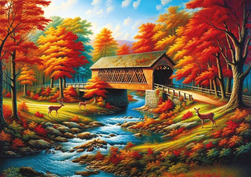 Art Puzzle Brücke im Herbst 500 Teile Puzzle Art-Puzzle-40514 von Art Puzzle