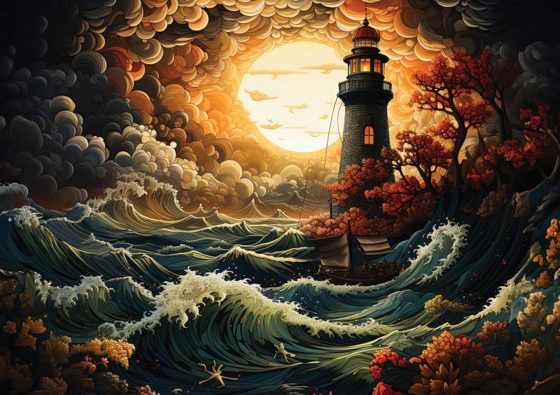 Art Puzzle Lighthouse in a Storm 1500 Teile Puzzle Art-Puzzle-5405 von Art Puzzle