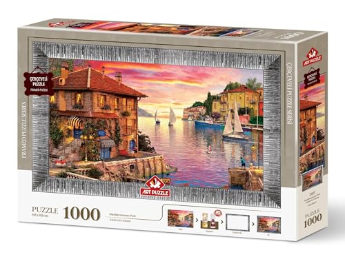 Art Puzzle Mediterraner Hafen 1000 Teile Rahmenpuzzle von Art Puzzle
