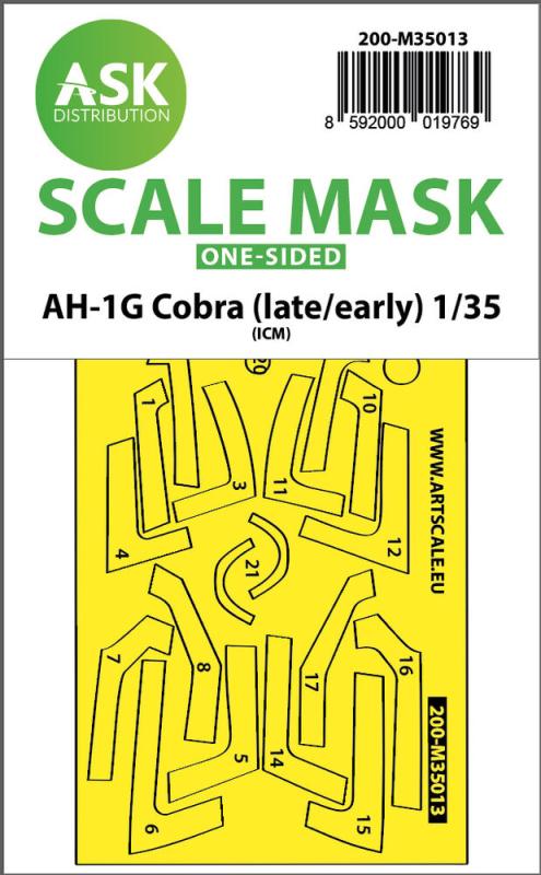 AH-1G Cobra (early/late) - One-sided express fit painting mask [ICM] von Art Scale Kit