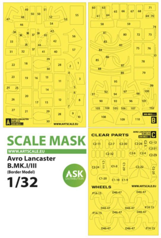 Avro Lancaster B Mk.I/III express self adhesive masks [Border Model] von Art Scale Kit