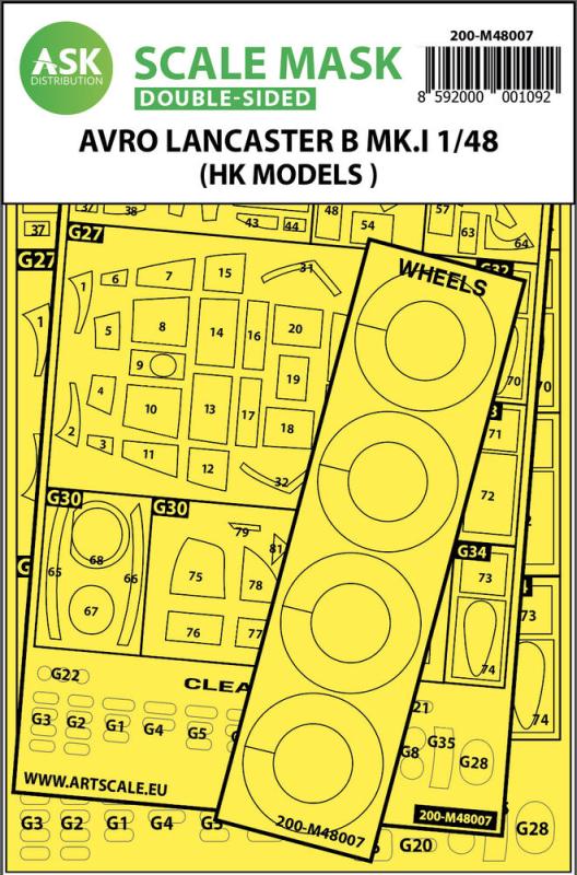 Avro Lancaster Mk.I B - Double-sided painting mask [HK Models] von Art Scale Kit