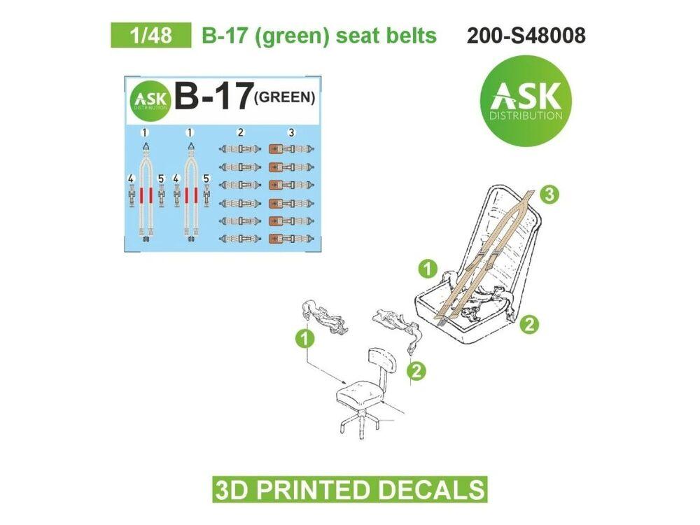 B-17 (green) seat belts - 3D printed decals von Art Scale Kit