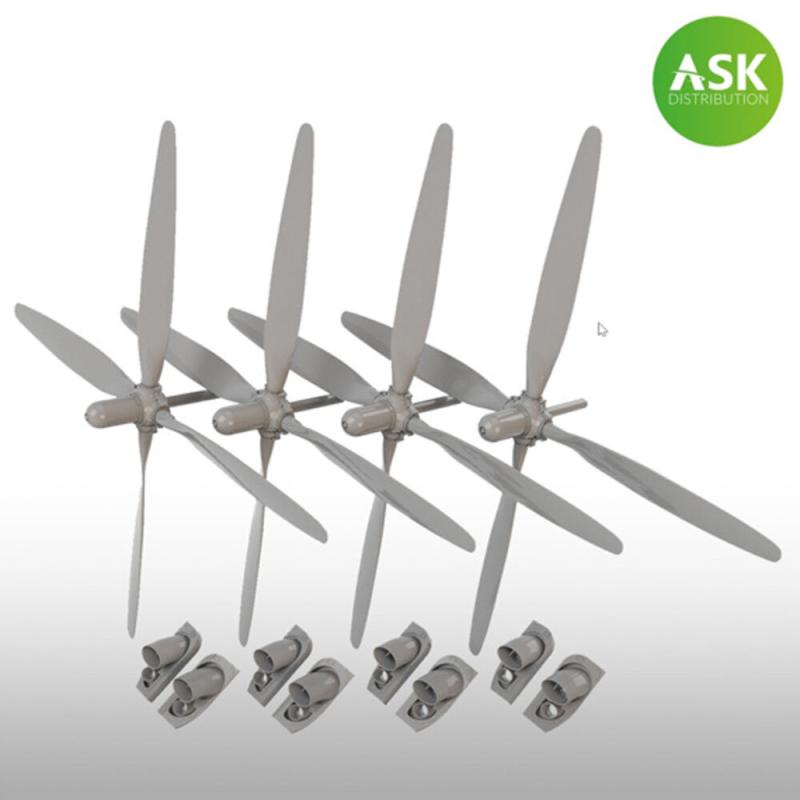 B-29 propeller - Set of 4 pc. and exhausts [Revell] von Art Scale Kit
