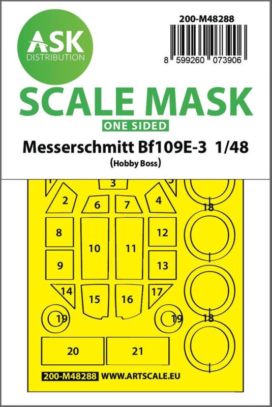 Bf 109E-3 - One-sided express fit mask [HobbyBoss] von Art Scale Kit