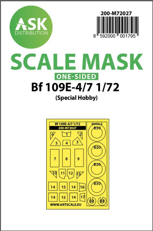 Bf 109E-4/7 - One-sided painting mask [Special Hobby] von Art Scale Kit