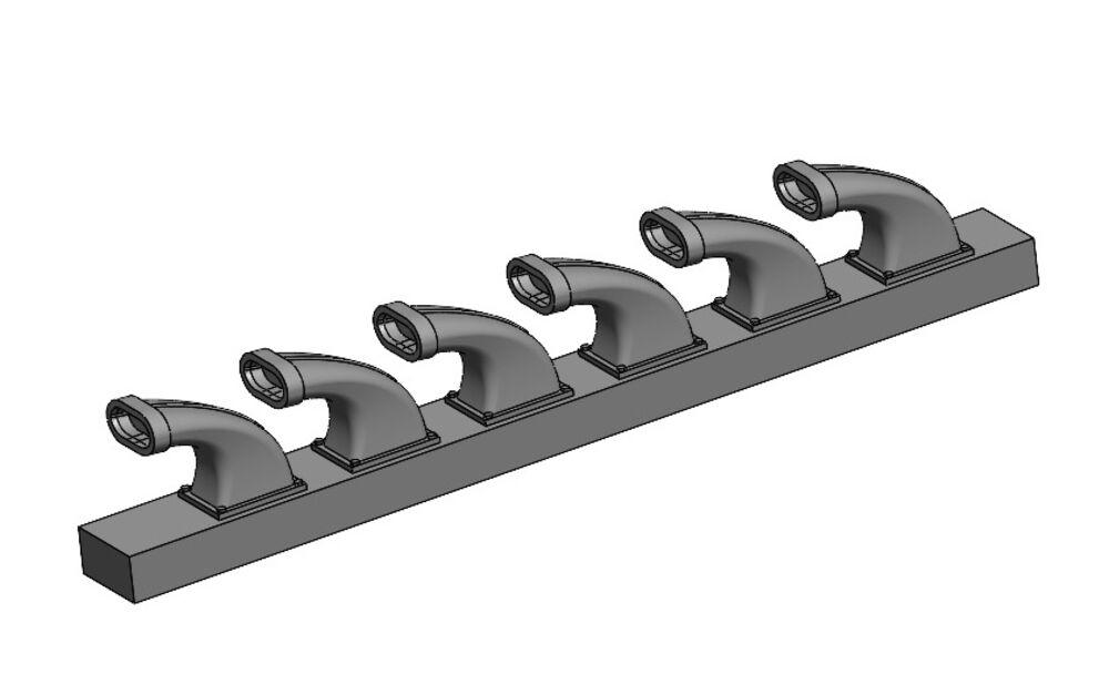 Bf 109K-4 Exhausts detail set - 3D print [Kotare] von Art Scale Kit