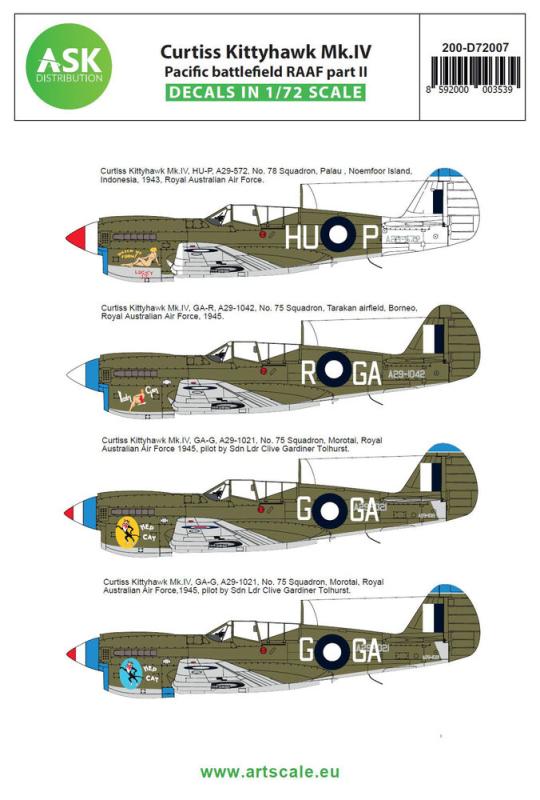 Curtiss Kittyhawk Mk.IV Pacific battlefield RAAF part II Curtiss Kittyhawk Mk.IV Pacific battlefield RAAF part II von Art Scale Kit